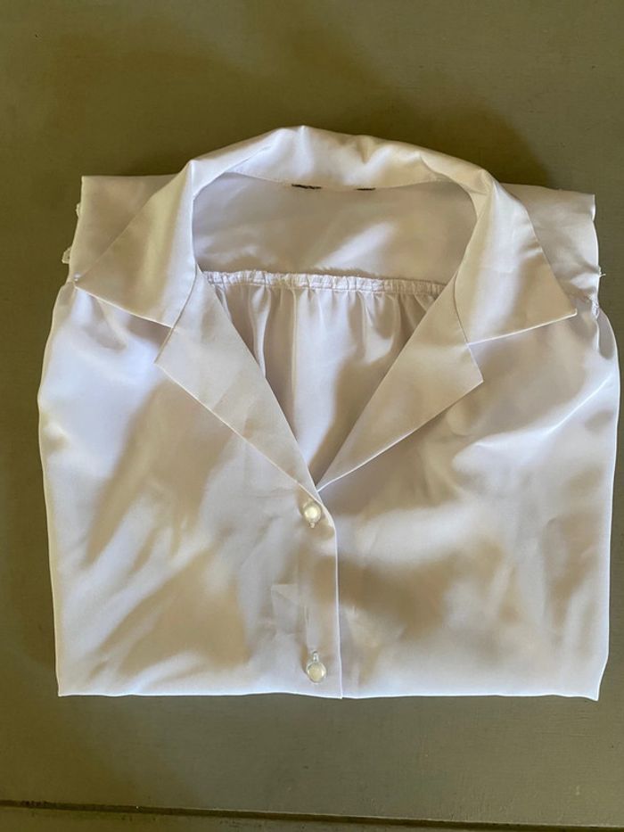 Chemise blanche vintage avec dentelle style broderie taille M - photo numéro 17