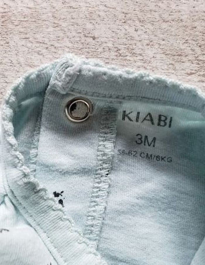 Grenouillère Kiabi coton fille 3 mois vert eau - photo numéro 3