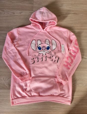 Pull à capuche Stitch monde Disney rose Femme Taille L