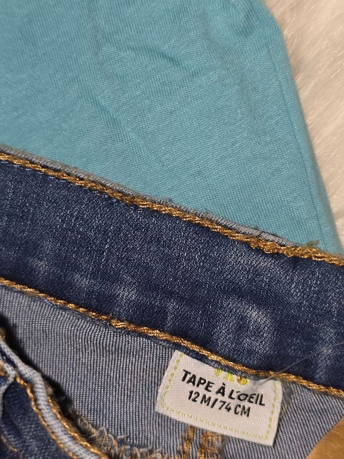 Neufs (non portés) 🏷🤩😍💙ensemble tee shirt mc et jeans  12 mois garçon 💙🤩😍 - photo numéro 7