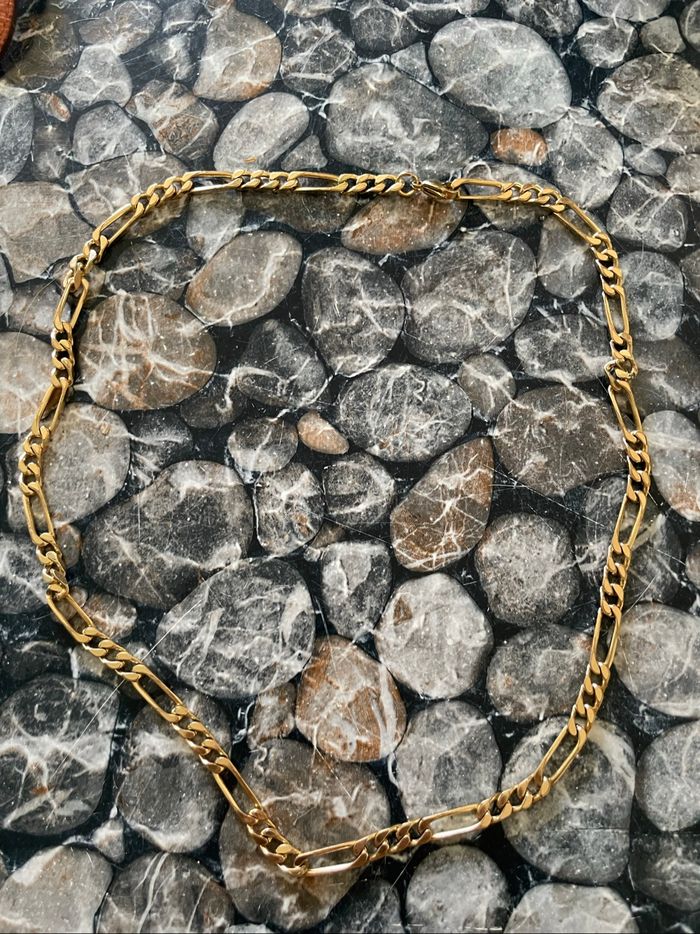 Collier en plaqué or maille cheval alterné 1/3