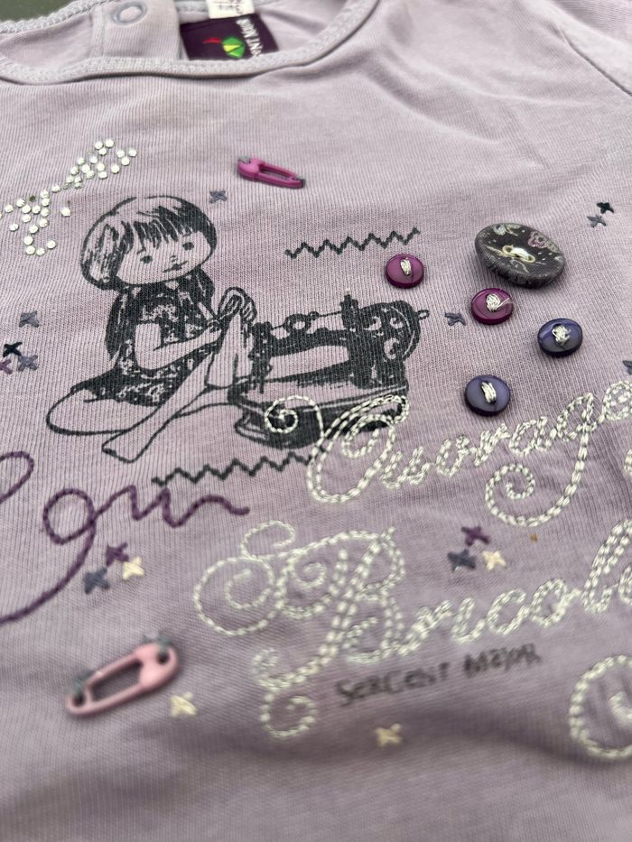 Tee-shirt manches longues mauve - photo numéro 2