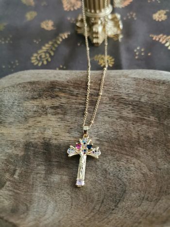 Collier et pendentif spirituel croix chrétienne christ