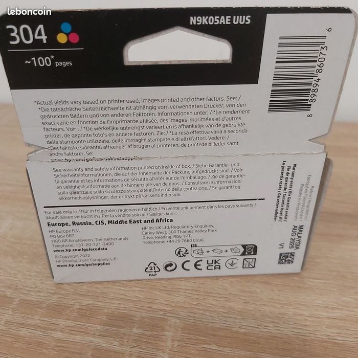 Lot de deux Cartouches d'Encre HP 304 - Noir + Tricolor - photo numéro 3