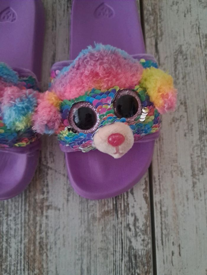 Sandales TY  Peluche à sequins Rainbow le caniche - photo numéro 2