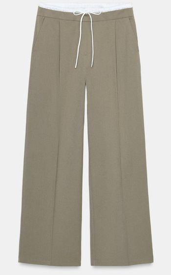 Pantalon large à double taille Zara Taille M