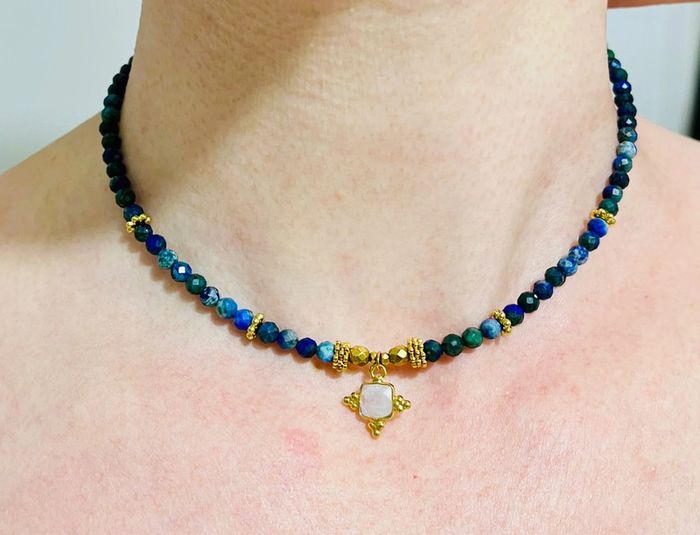 Collier Chrysocolle et Pierre de Lune - photo numéro 10