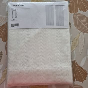 Paire de voilages blanc cassé
