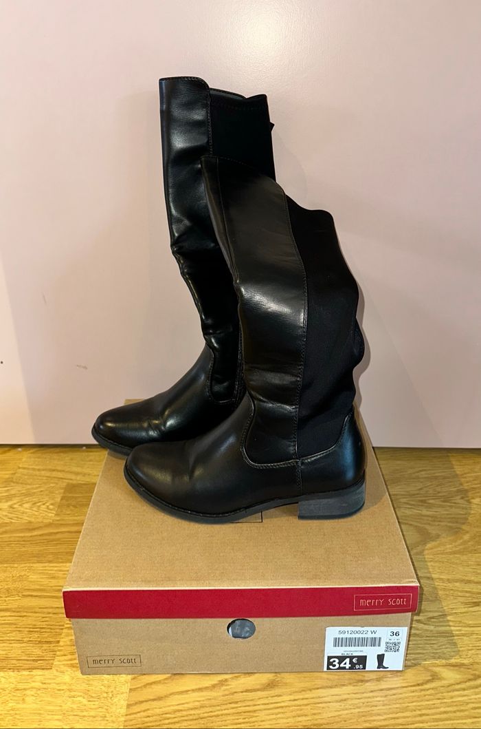 Bottes cavalière - bottes cuissardes noires taille 36 - photo numéro 3