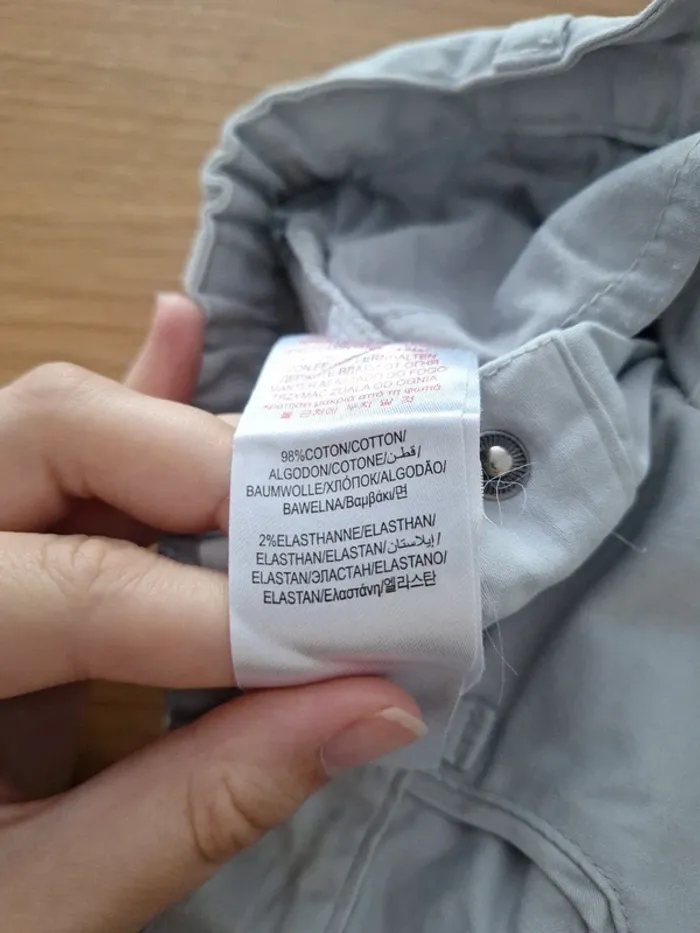 Jeans gris clair avec petit noeud - photo numéro 5