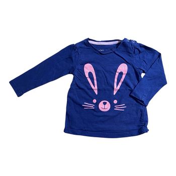 Kimadi T-shirt lapin marine/rose Taille 18 mois