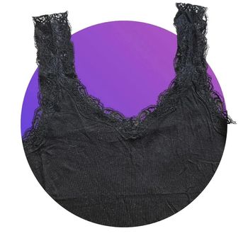 Débardeur Noir bretelle en dentelle- 38/M