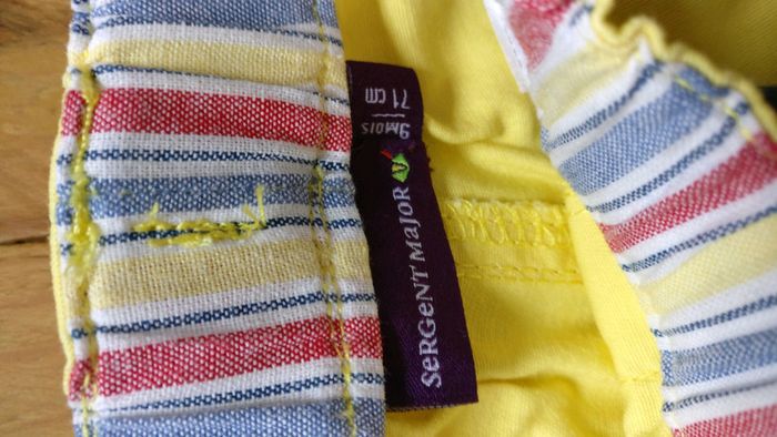 Pantalon jaune taille 9 mois sergent major - photo numéro 2