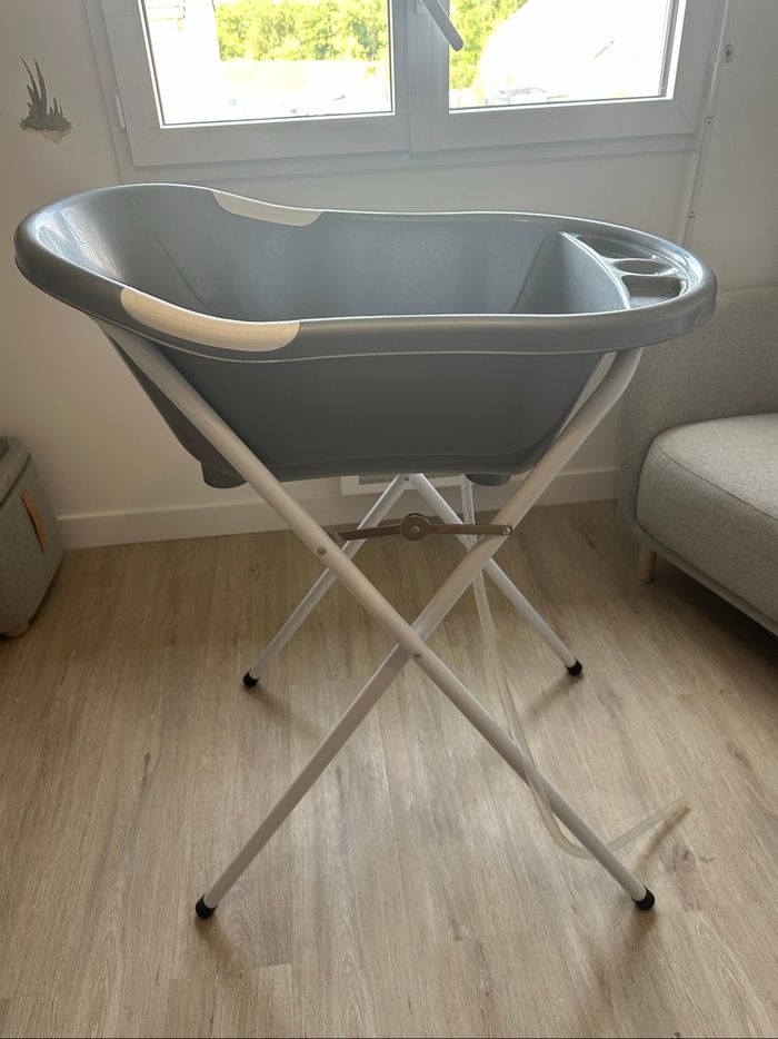 Baignoire sur pied + coussin de bain Doomoo + siège de bain