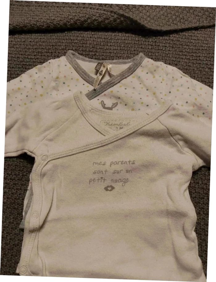 Lot de 3 body manches longues 1 mois - photo numéro 3