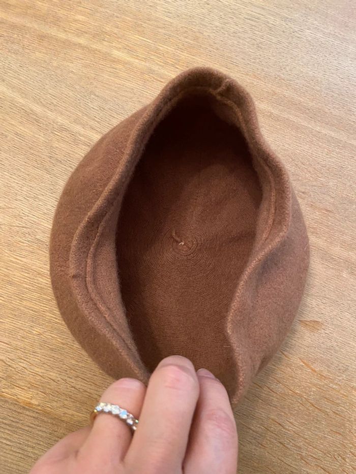 Béret en pure laine beige - photo numéro 2