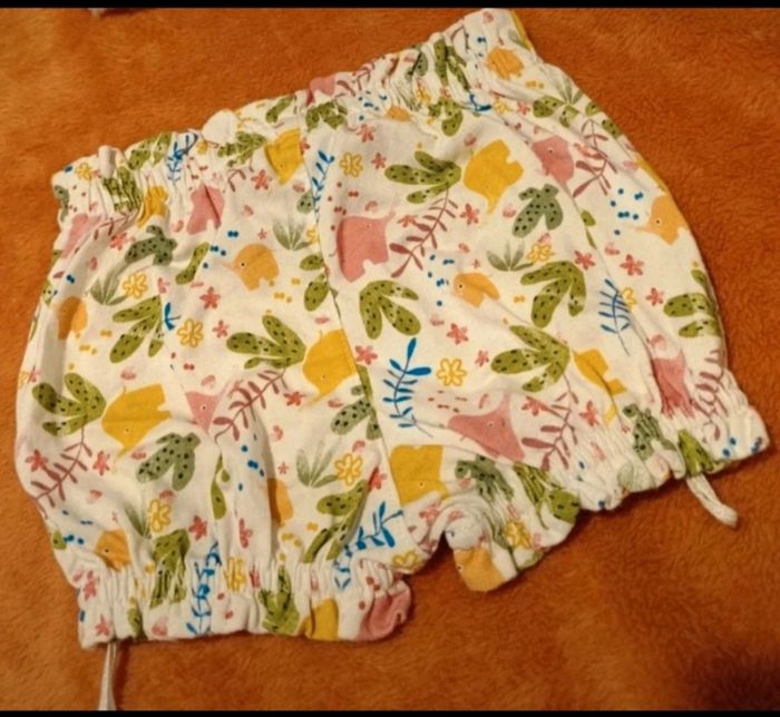 Short Bloomer Bébé 6 Mois - Blanc Motifs Jungle/Cactus (Parfait Été) - photo numéro 2