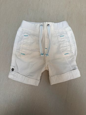 Short en lin bébé Kitchoun blanc