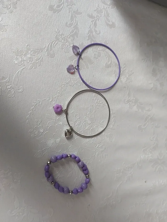 Lot 3 bracelets violets