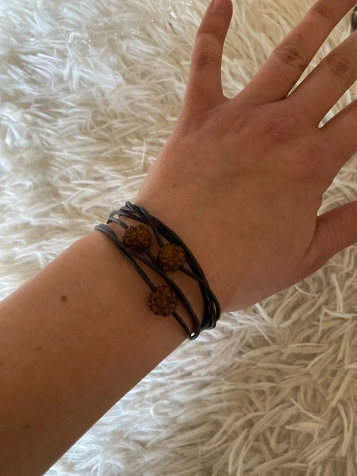 Bracelet avec perle marron - photo numéro 3