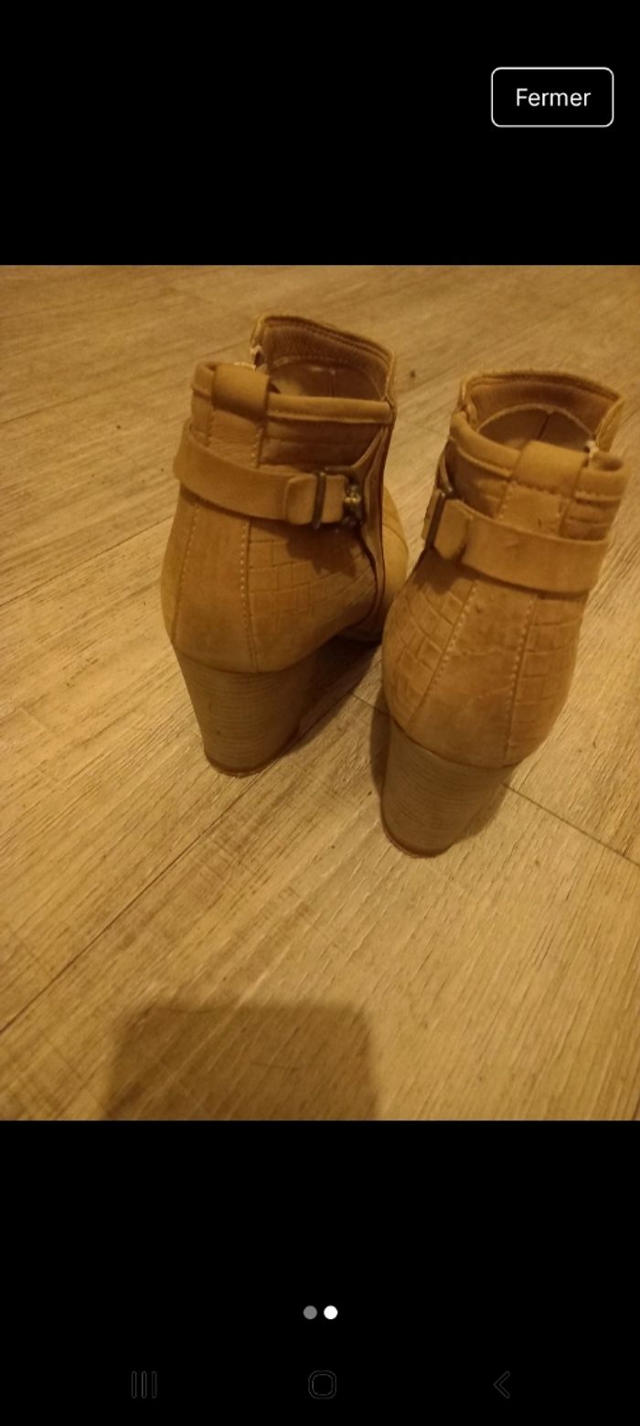 Bottine cuir véritable nubuck