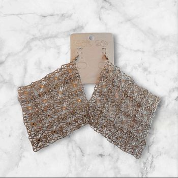 Boucles d'oreilles pendantes argenté