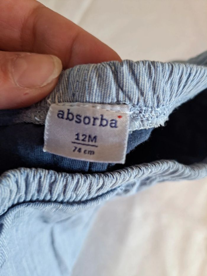Ensemble short Tee-shirt bleu absorba 12mois - photo numéro 7