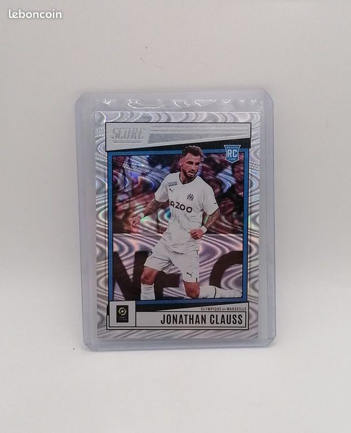 Carte Panini score Ligue 1 2022-23 Rookie Card Swirl Jonathan Clauss n°96.