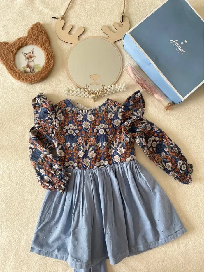 Robe  24 mois – Liberty, soie & plumetis
