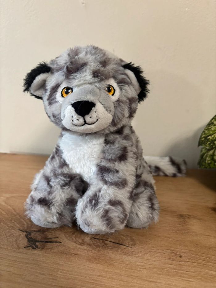 Doudou peluche léopard des neiges gris blanc re pets nature planet - photo numéro 2