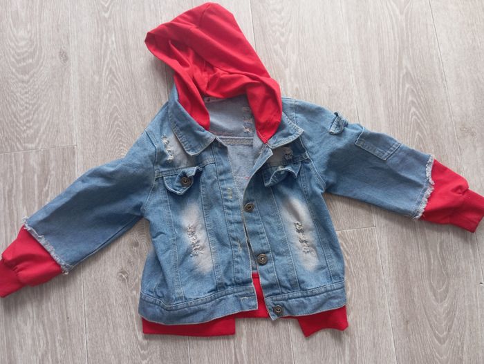 Veste en jean avec capuche garçon - photo numéro 2