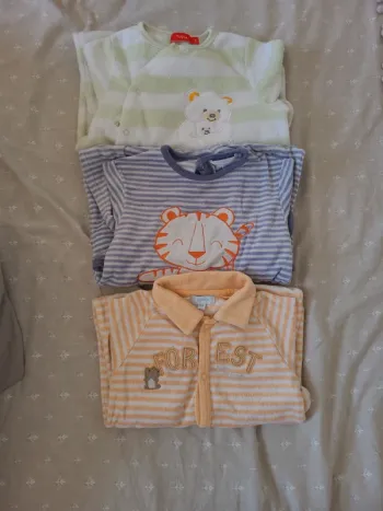 Lot de 3 pyjamas hiver enfants 1 piece