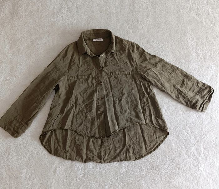 Chemise légère oversize Please L vert kaki 100% lyocell décontractée - photo numéro 5