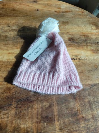 Bonnet rose popom enfant 6 12 mois