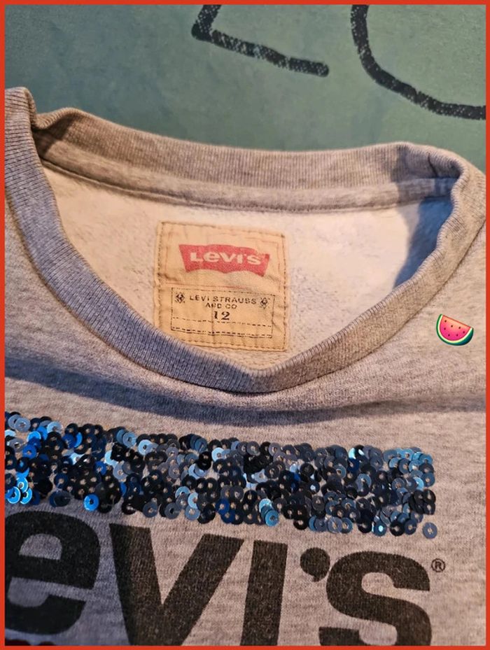 Sweat Levi's avec sequins 12 ans gris - photo numéro 4