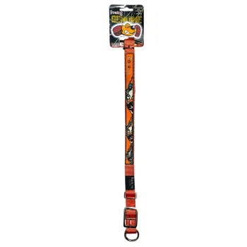 Collier pour chien Freedog Orange en nylon – Taille réglable 25 mm (45-56 cm) Neuf