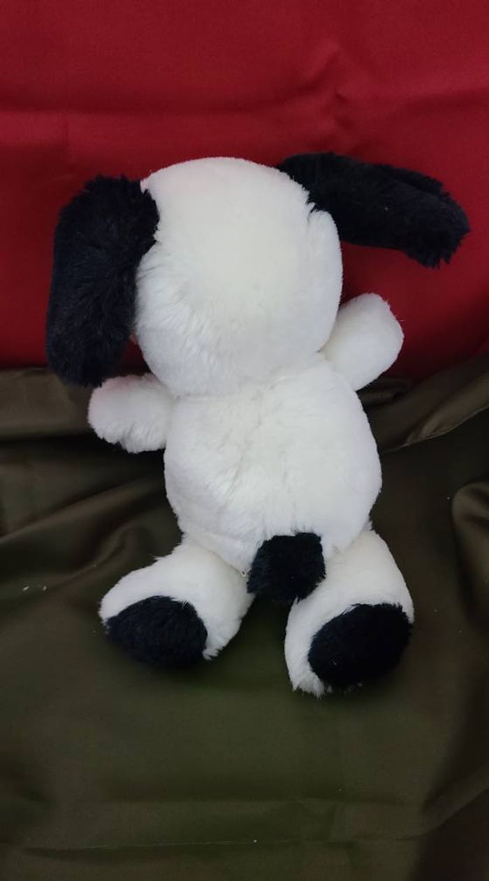 peluche chien blanc noir applause vintage - photo numéro 2
