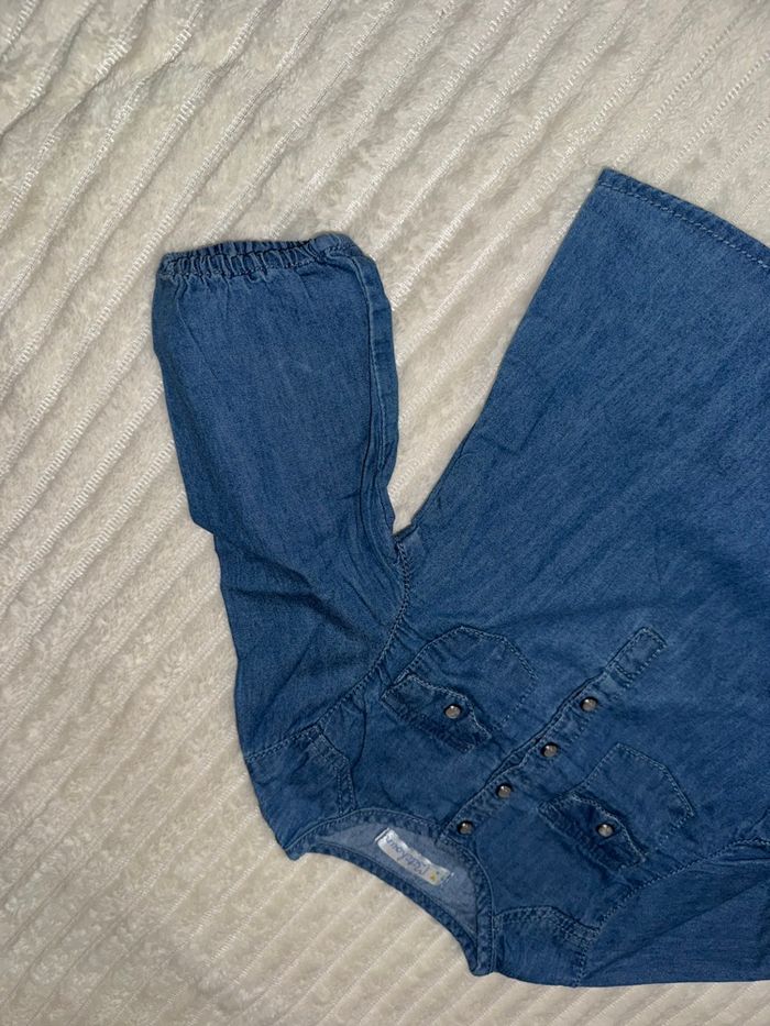 Blouse  en jean - fille - ktchoun  - 6 mois - très bon état - photo numéro 2