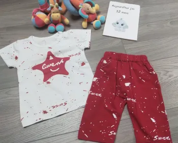 Ensemble t-shirt et pantacourt été fin garçon 12 mois