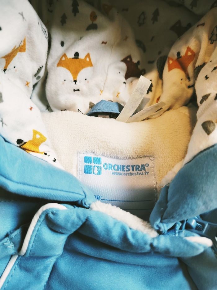 👶Orchestra - Combi-pilote/combinaison bleu clair motif Renard - Taille  6 mois - photo numéro 4