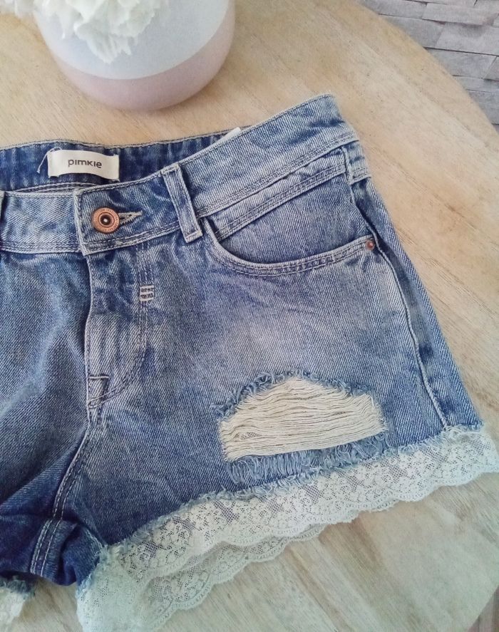 Short jean à dentelles Pimkie taille 36 - photo numéro 3