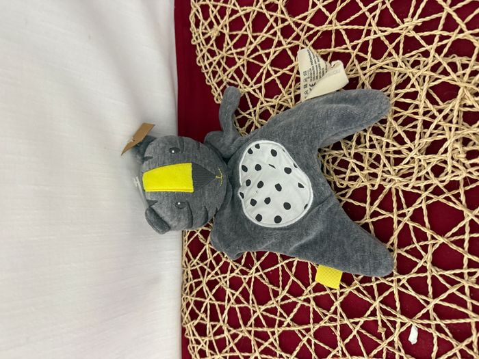 Doudou Plat/Mouchoir Tigre/Chat Gris Jaune Blanc Pois Noirs - Prémaman Orchestra - photo numéro 4