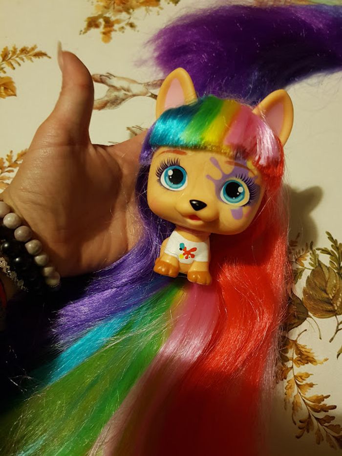 Lot 3 poupée à coiffer chien VIP Pets figurine Color Boost Alexia Maya + peluche Zigamazoos - photo numéro 6