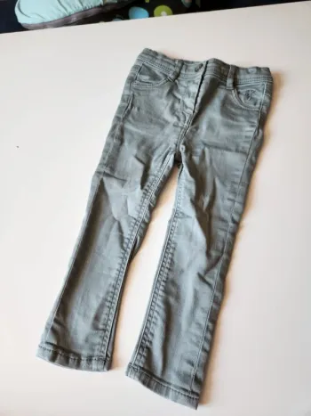 Jeans vert gris tape à l'oeil