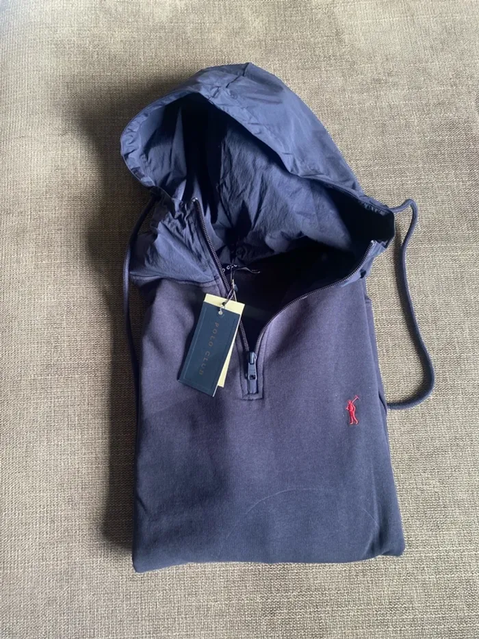 Sweat-shirt bleu marine à capuche et broderie Rigby Go