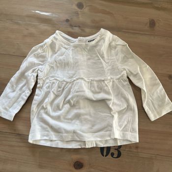T shirt manche longue Kiabi blanc 3 mois
