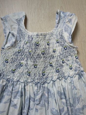 Robe feuilles bleues 2 ans