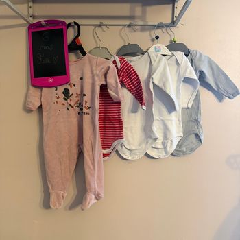 Lot complet Pyjama polaire et bodies manches longues - T6mois - petit bateau