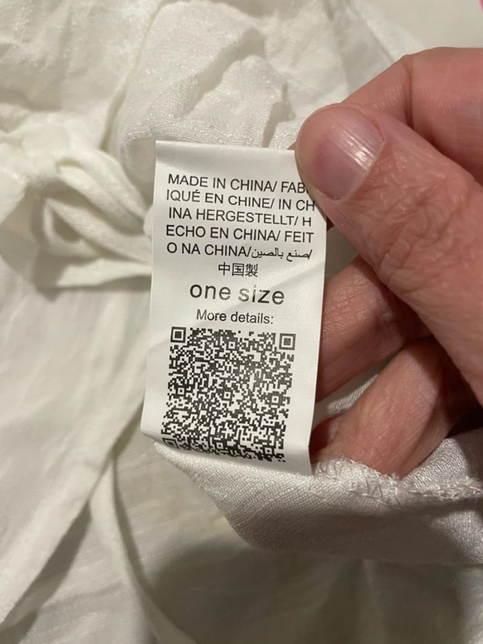Blouse tunique blanc col V fluide fronce devant neuf taille 36 - photo numéro 6