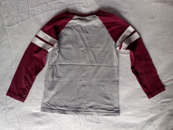 Tee-shirt manches longues gris bordeaux garçon 5 ans Vertbaudet - photo numéro 2